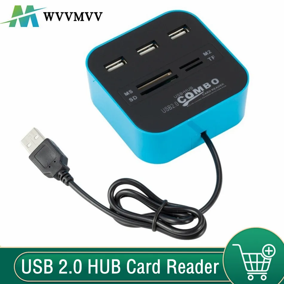 Laptop Accessories All In One - 3 Ports USB 2.0 Hub Combo
